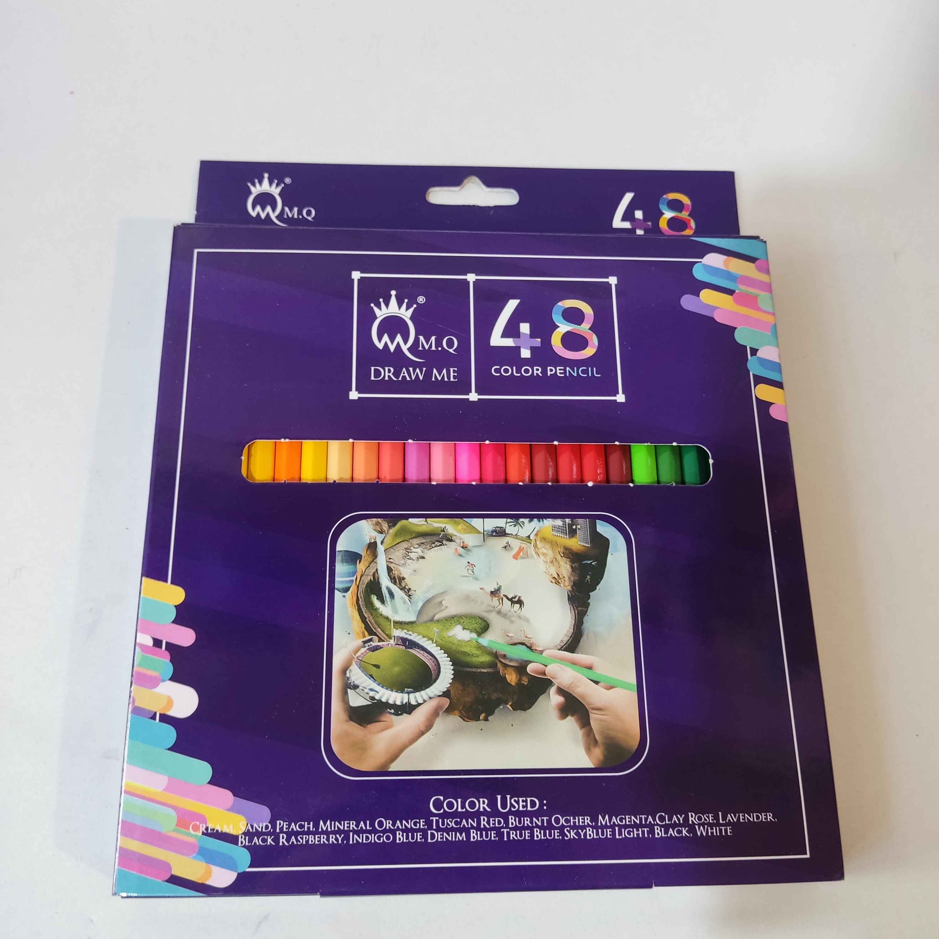 مدادرنگی درجه یک 48 رنگ مقوایی MQ اصل