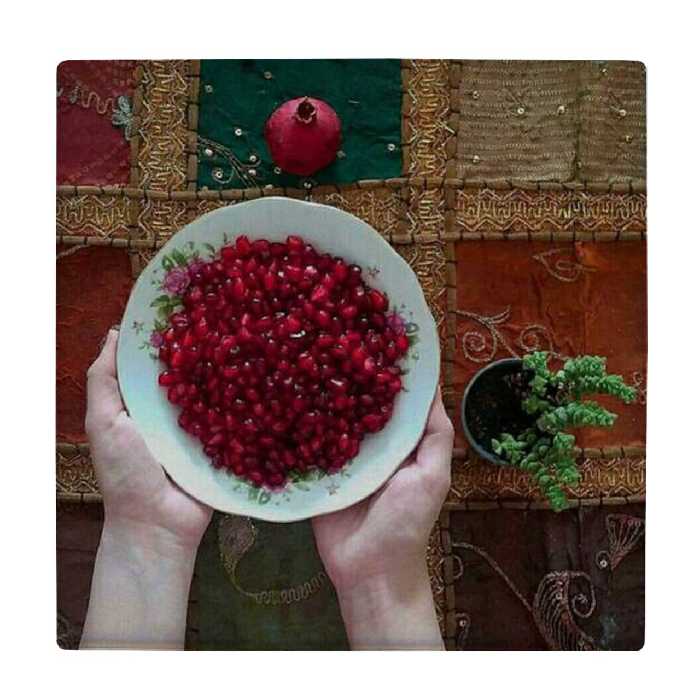  کاشی طرح انار و بشقاب انار کد wk4082