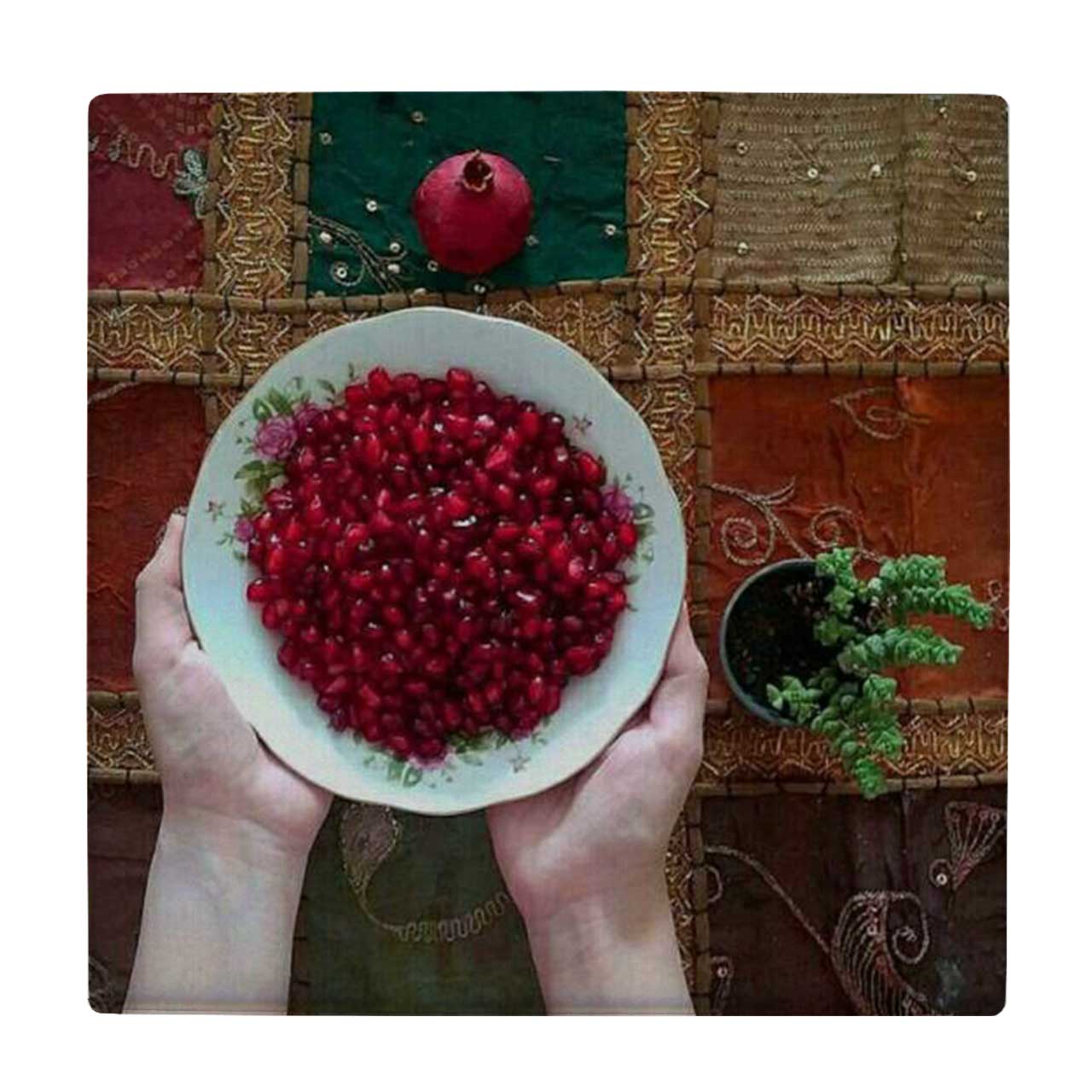  کاشی طرح انار و بشقاب انار کد wk4082