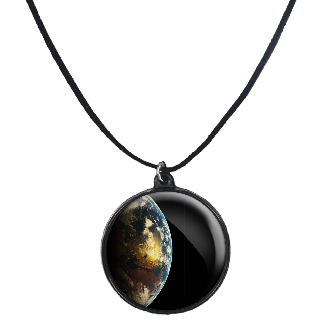 گردنبند پرمانه طرح زمین کد pmb.23489 مدل دو طرفه