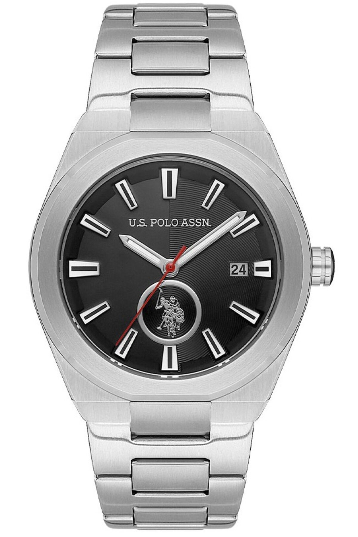 ساعت خاکستری مردانه پایه چوگان Assn USPA1062 05 مچی US Polo Assn