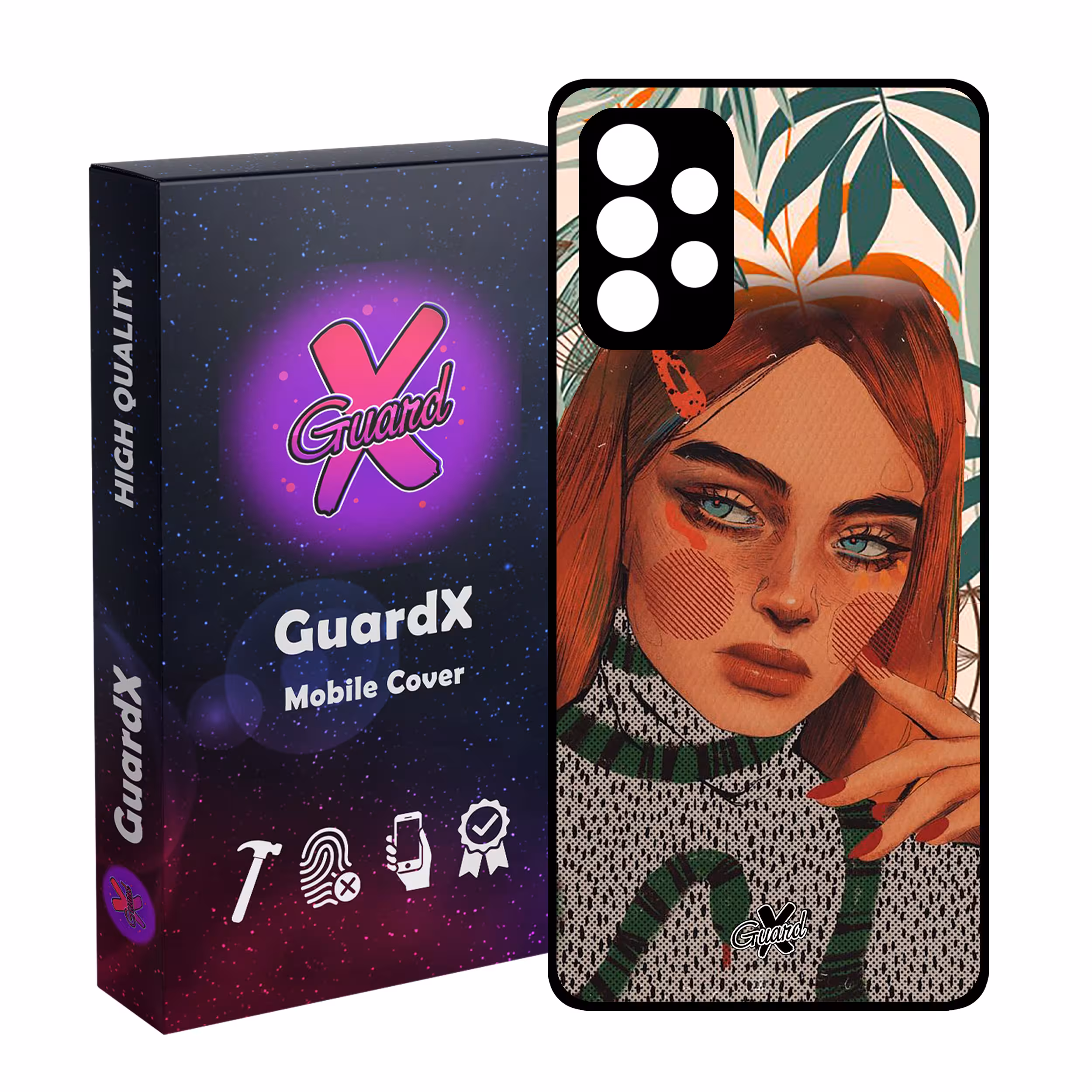 کاور گارد ایکس طرح دختر مدل Glass10331 مناسب برای گوشی موبایل سامسونگ Galaxy A32 4G