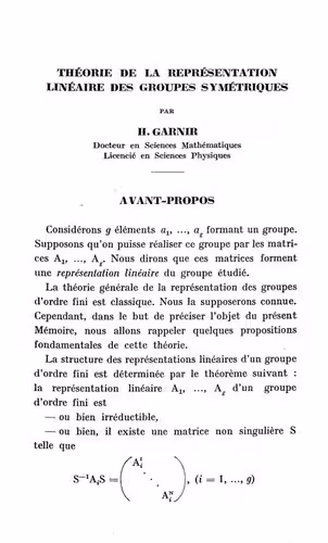 خرید و دانلود نسخه کامل کتاب Théorie de la représentation linéaire des groupes symétriques