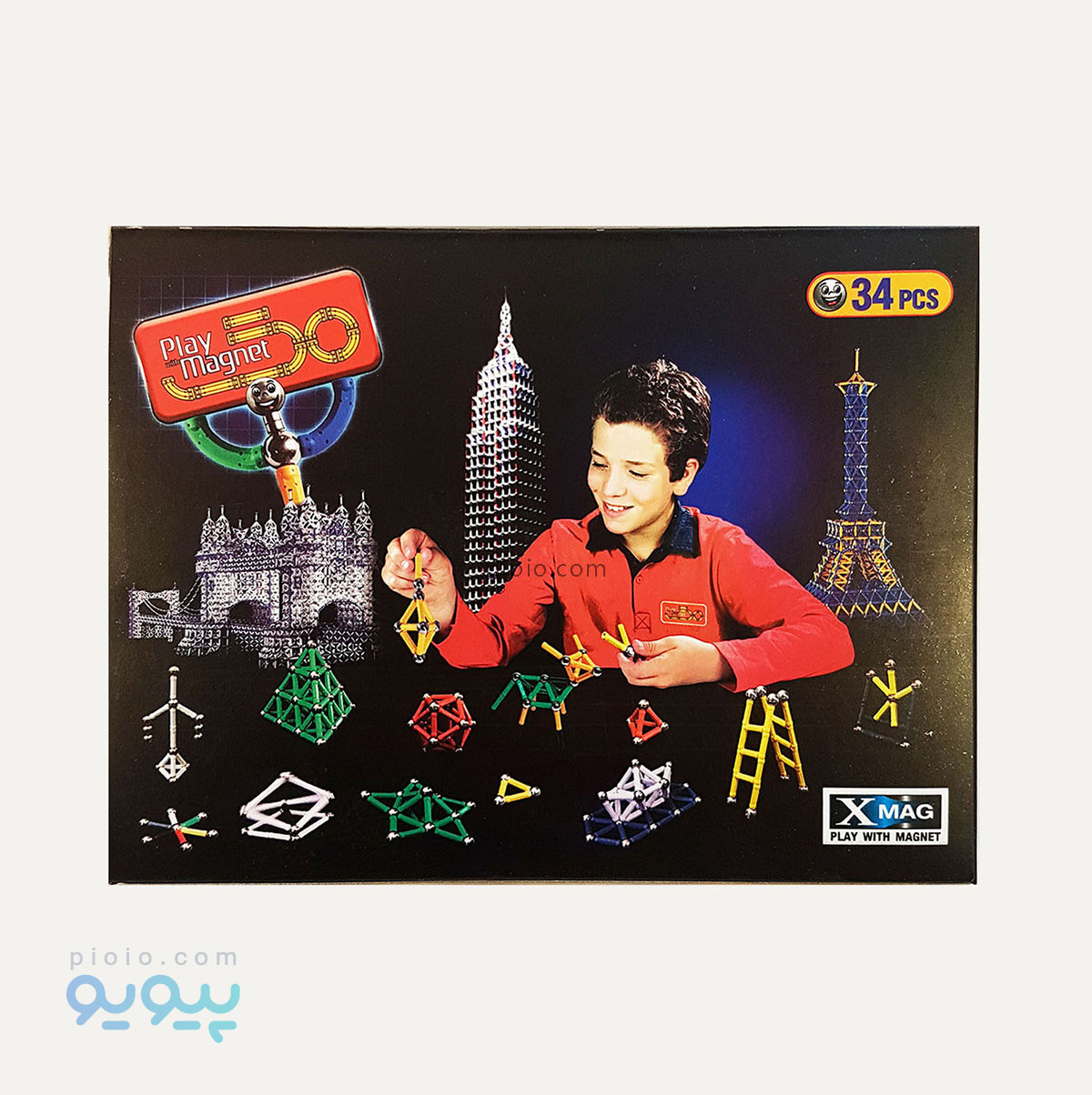 مگنت اسباب بازی 34 تیکه آهنربایی تیپ یک کلاسیک