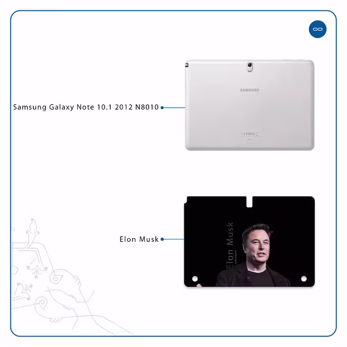 برچسب پوششی ماهوت مدل Elon Musk مناسب برای تبلت سامسونگ Galaxy Note 10.1 2012 N8010