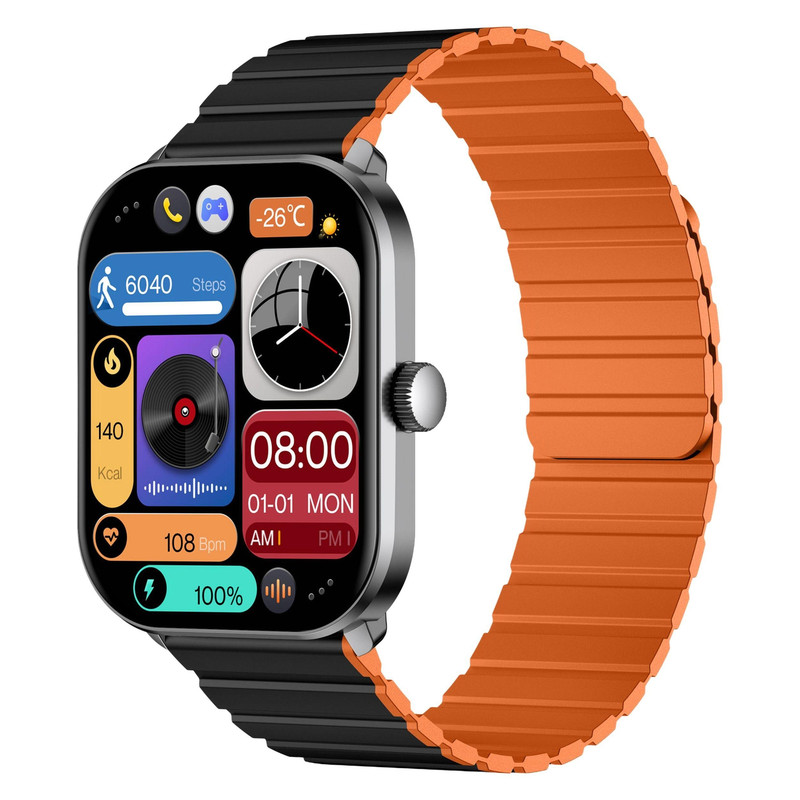 ساعت هوشمند گلوریمی مدل GS1 Pro 2024 دارای قابلیت های صفحه نمایش رنگی، صفحه نمایش لمسی، کنترل موسیقی (Music Player)، کنترل سطح اکسیژن خون، قابلیت مکالمه مستقیم، قابلیت مکالمه از طریق بلوتوث، پشتیبانی از زبان فارسی در منو و سیستم‌عامل بند سیلیکون | کالا مکس