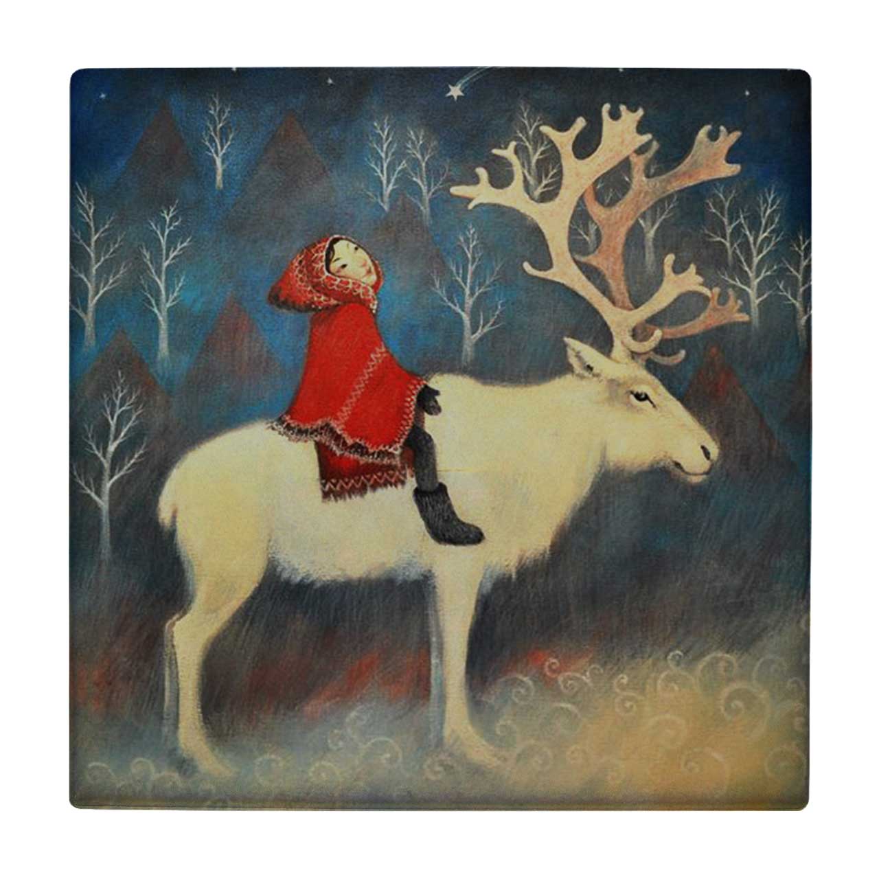 زیر لیوانی طرح دختر گوزن سوار کد    3275655_647