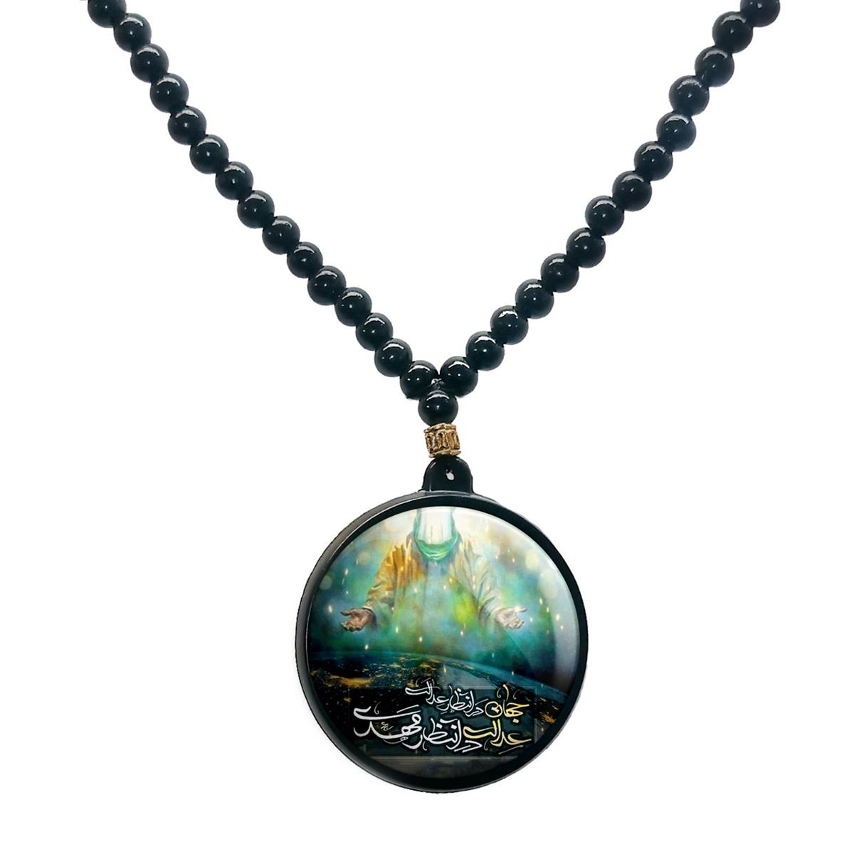 گردنبند پرمانه طرح امام زمان کد pmd.24096 مدل دو طرفه