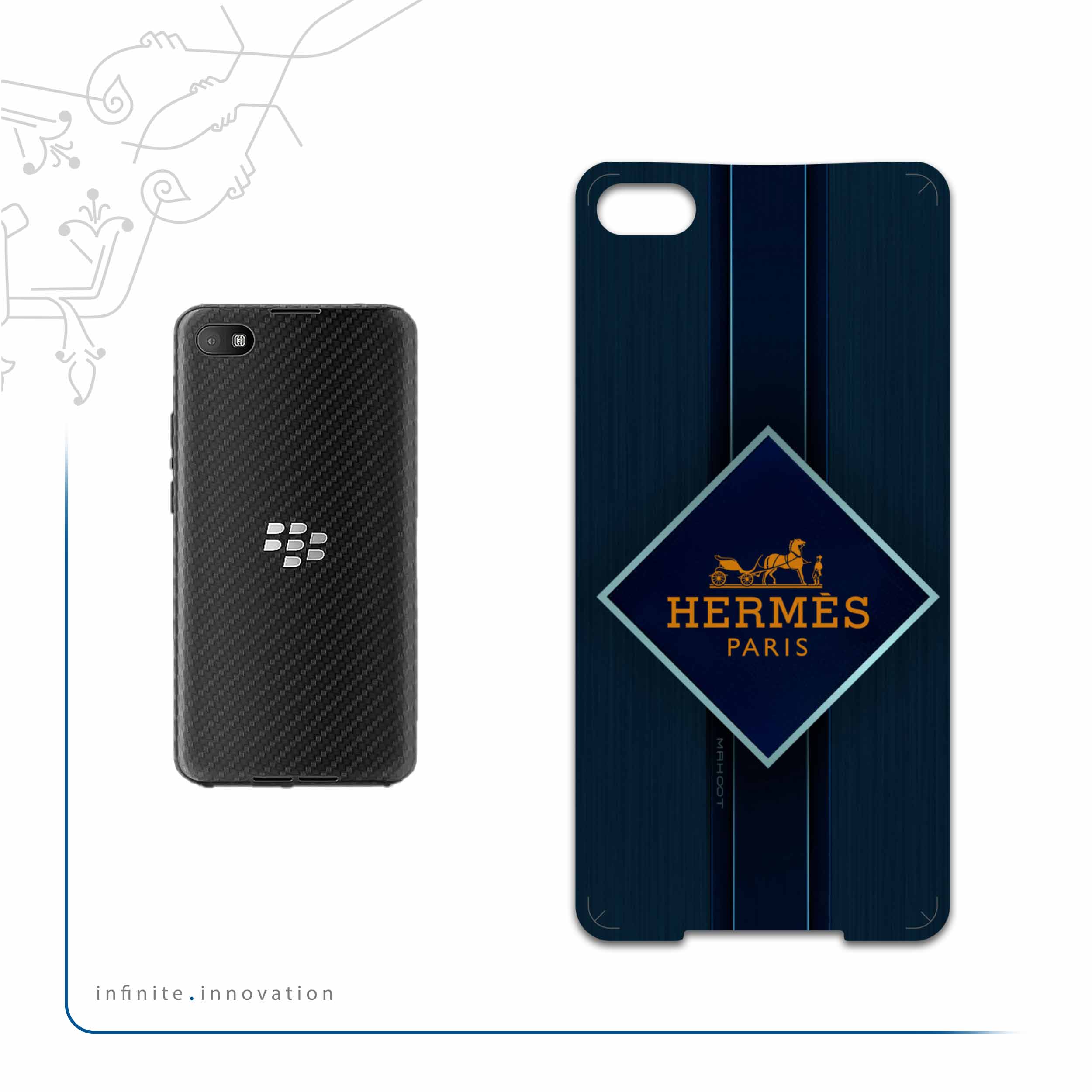 برچسب پوششی ماهوت مدل Hermes-Logo مناسب برای گوشی موبایل بلک بری Z30