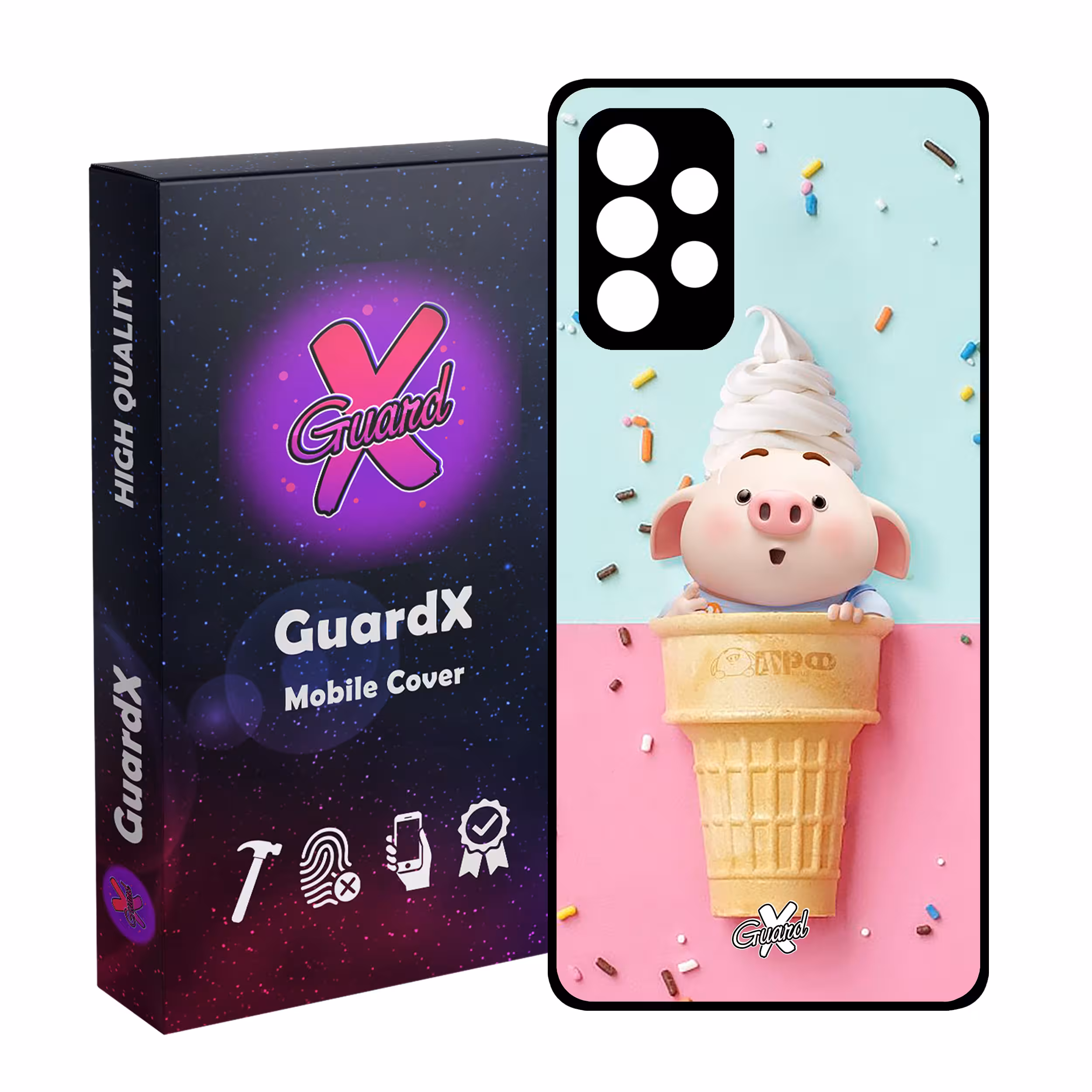 کاور گارد ایکس طرح Pig مدل Glass10026 مناسب برای گوشی موبایل سامسونگ Galaxy A32 4G