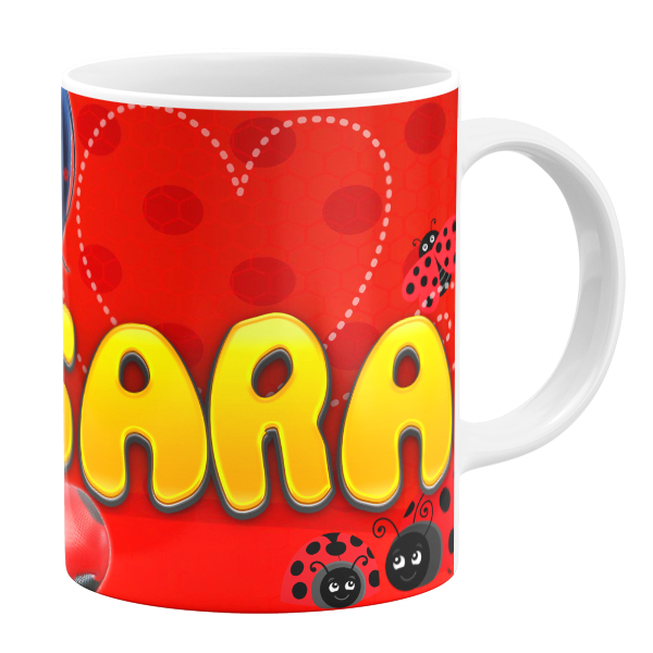 ماگ طرح دختر کفشدوزکی مدل سارا