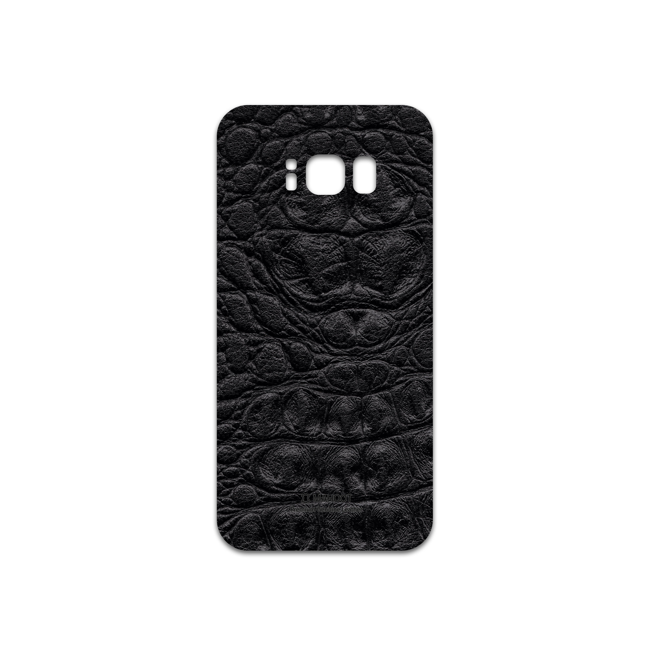 برچسب پوششی ماهوت مدل Black-Crocodile-Leather مناسب برای گوشی موبایل سامسونگ Galaxy S8