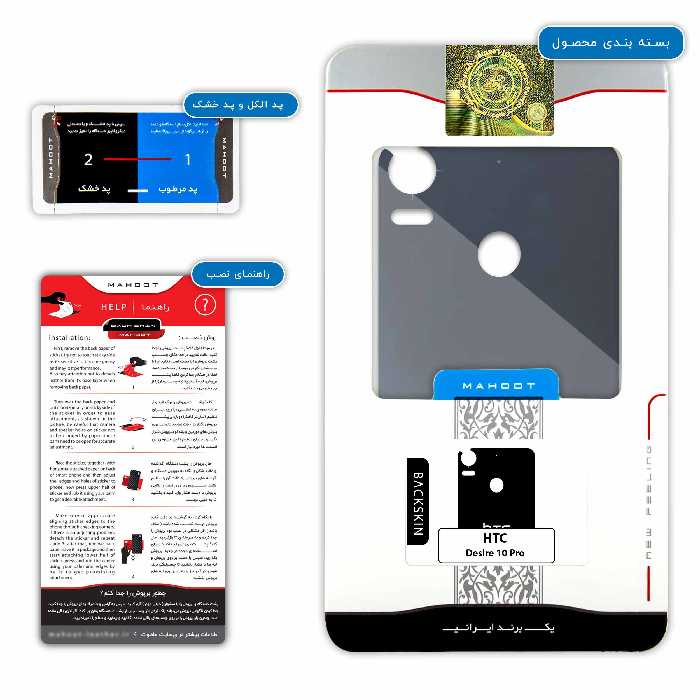 برچسب پوششی ماهوت مدل Hamburger مناسب برای گوشی موبایل اچ تی سی Desire 10 Pro