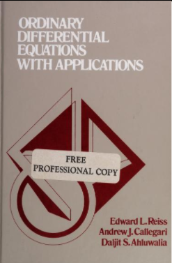 خرید و دانلود نسخه کامل کتاب Ordinary differential equations with applications BY Reiss - Pdf