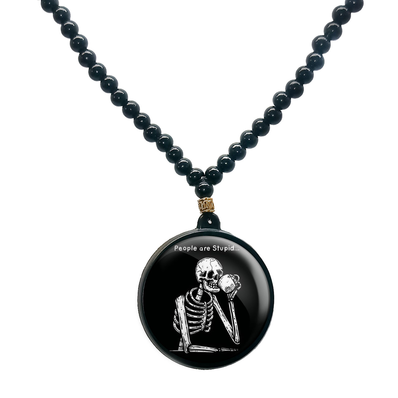 گردنبند پرمانه طرح اسکلت و خفن کد pmd.10667 مدل دو طرفه