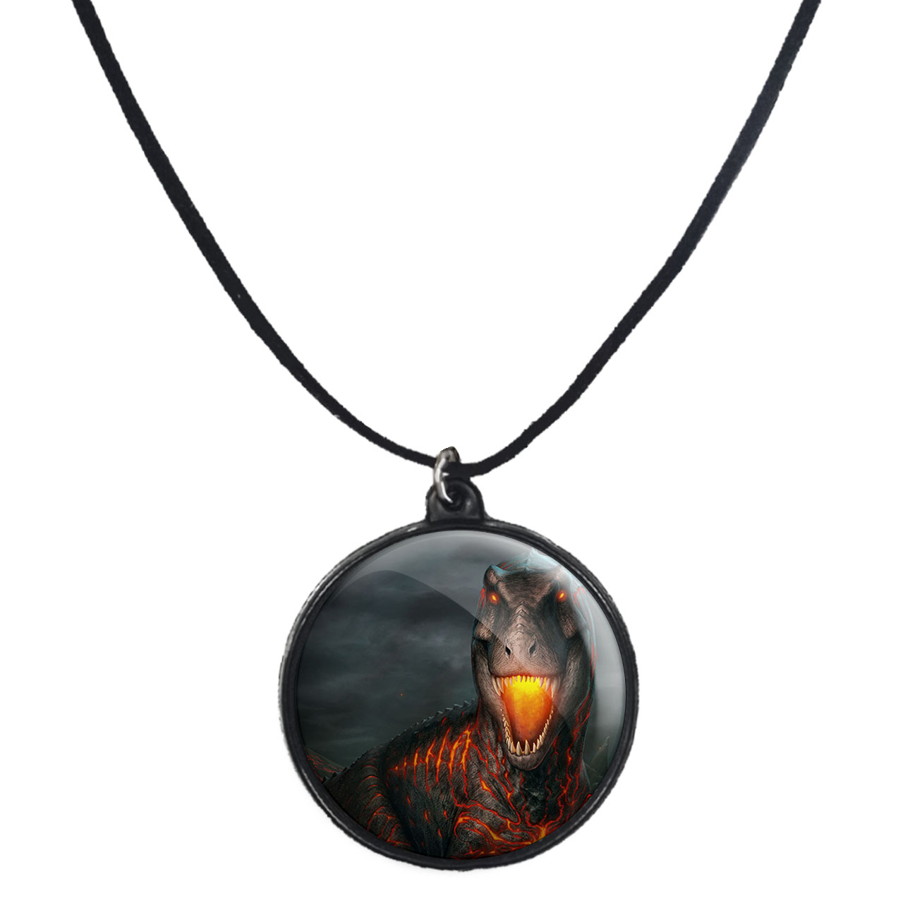 گردنبند پرمانه طرح دایناسور ها کد pmb.23343 مدل دو طرفه