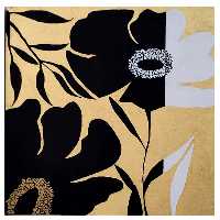 تابلو نقاشی ورق طلا طرح گل مینیمال کد 225