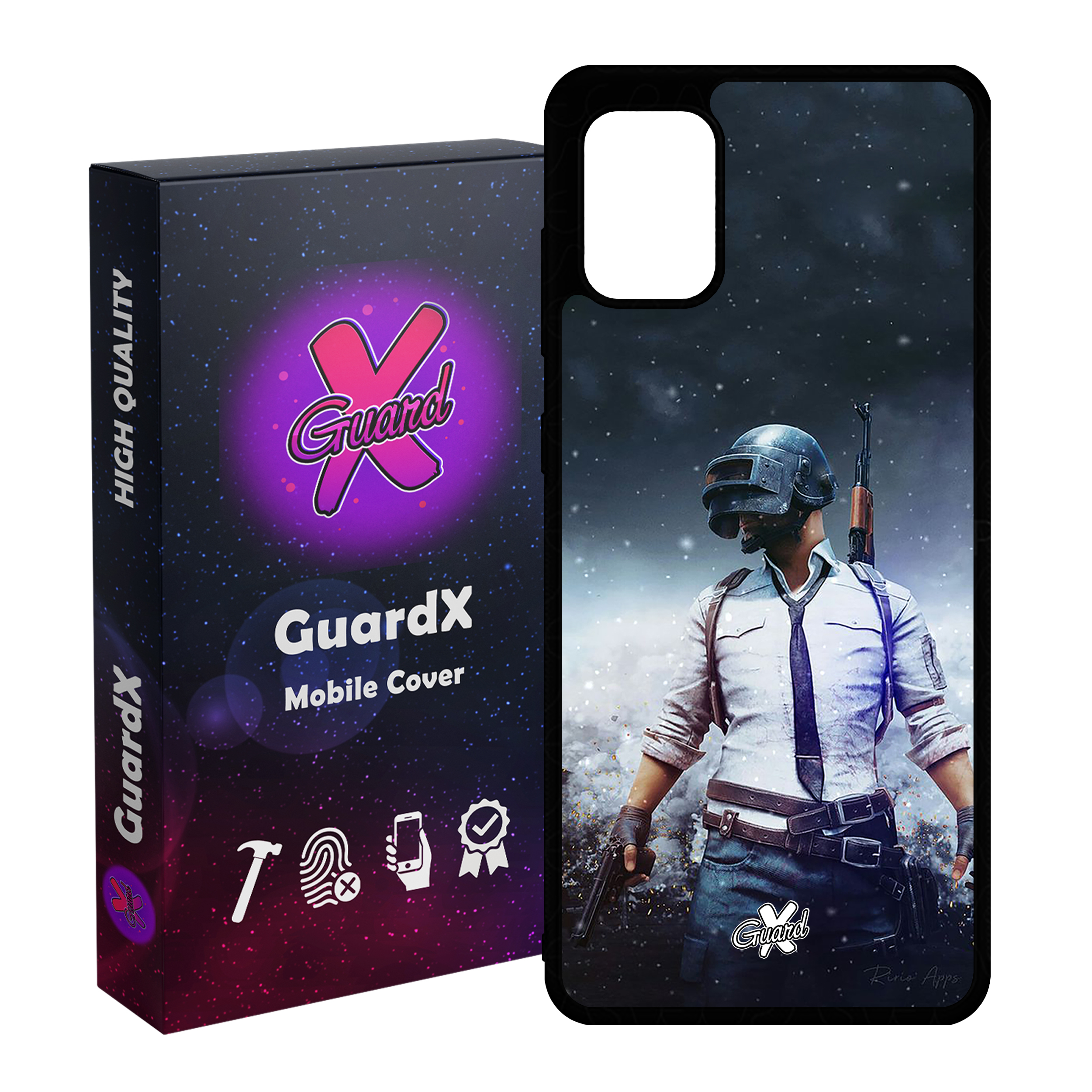 کاور گارد ایکس طرح Pubg مدل Glass10039 مناسب برای گوشی موبایل سامسونگ Galaxy A51