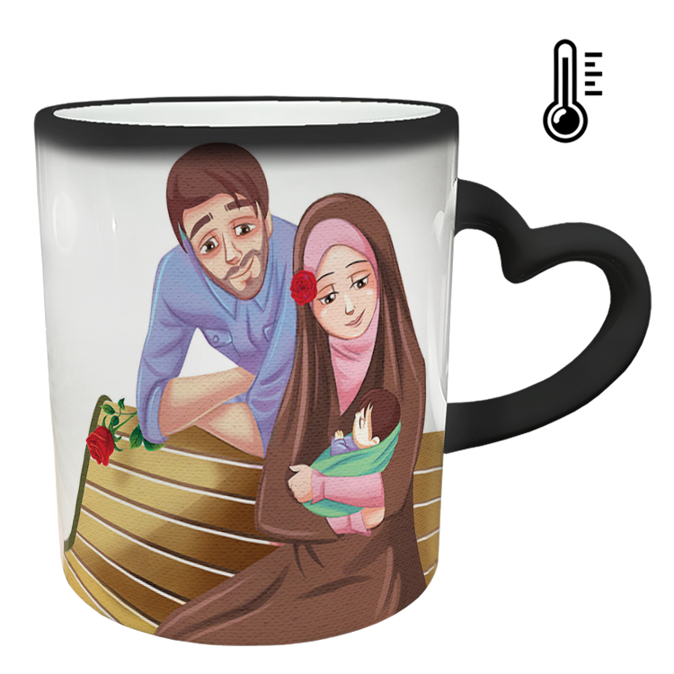 ماگ حرارتی مدل دسته قلبی طرح عاشقانه کد 323