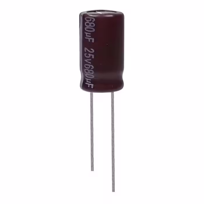 خازن الکترولیت 680 میکروفاراد 25 ولت آکسبوم مدل TEC-68125 بسته 4 عددی 