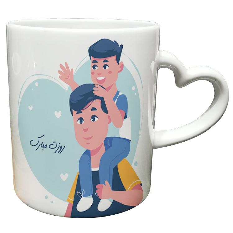 ماگ مدل دسته قلبی طرح روز پدر کد 93