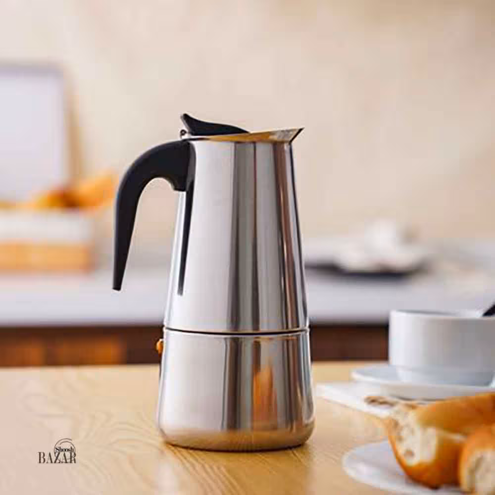 قهوه جوش یا موکاپات استیل چین کافه ای