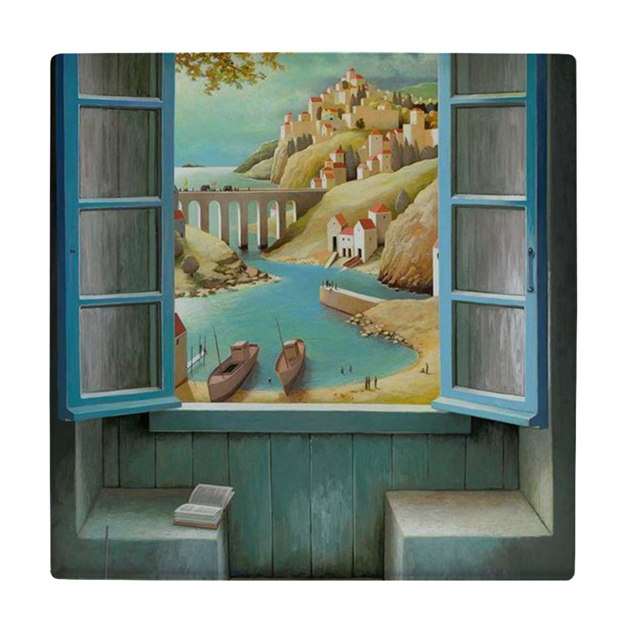 کاشی طرح نقاشی پنجره ای روبه ساحل کد wk1872