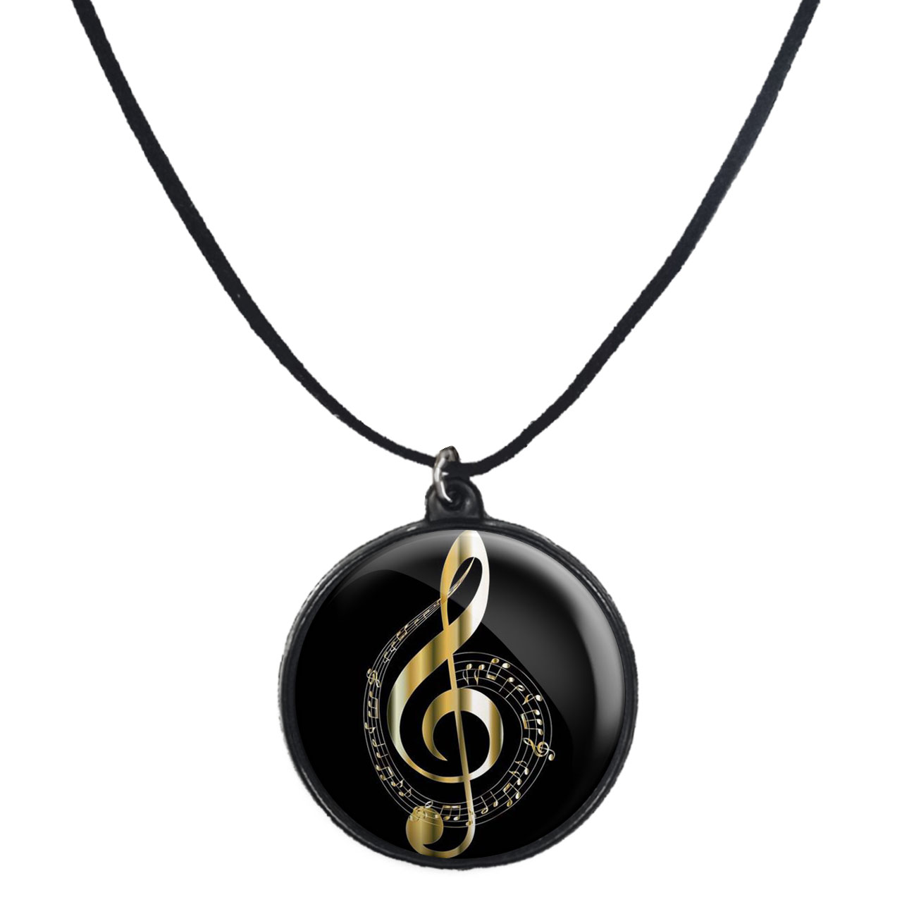 گردنبند پرمانه طرح موزیک کد pmb.3936 مدل دو طرفه