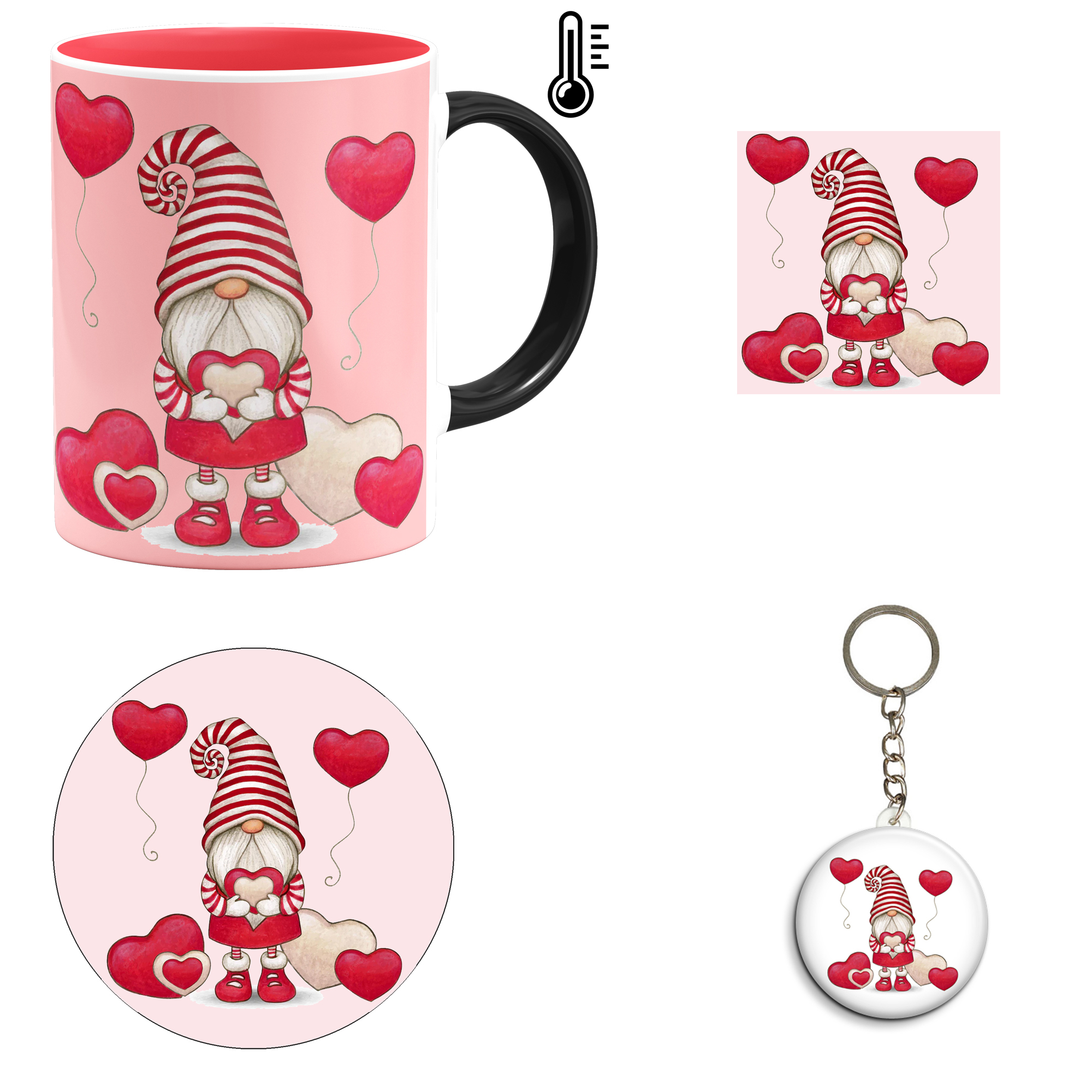 ست هدیه ماگ حرارتی مدل روز عشق طرح عاشقانه کد M10