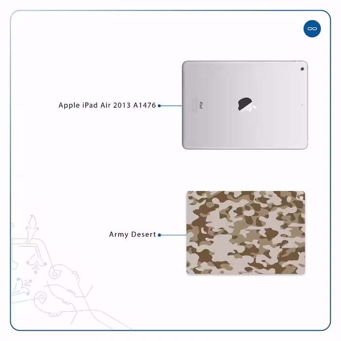 برچسب پوششی ماهوت مدل Army-Desert مناسب برای تبلت اپل iPad Air 2013 A1476
