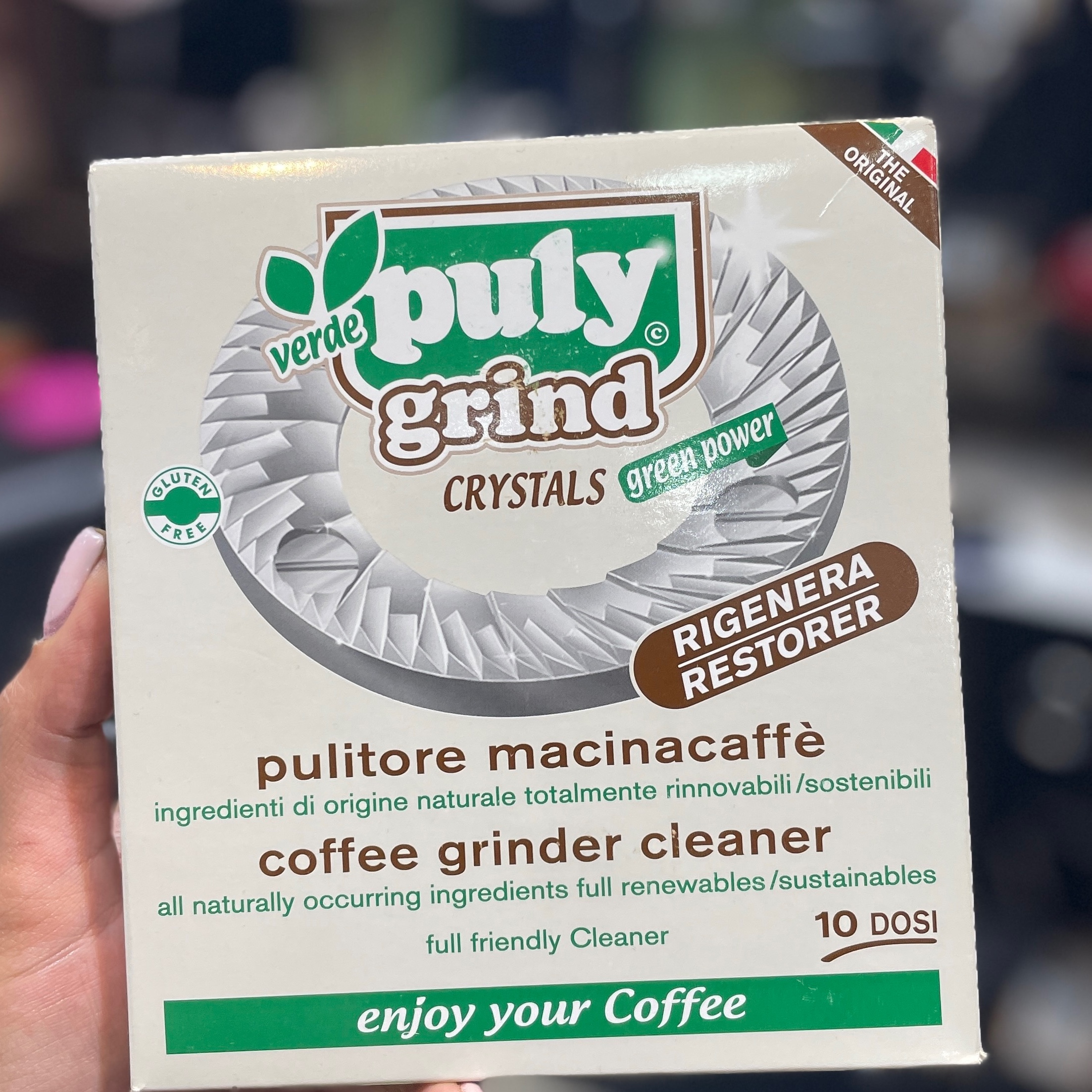 پودر تنظیف آسیاب 10 ساشه ای برند پولی ایتالیا puly