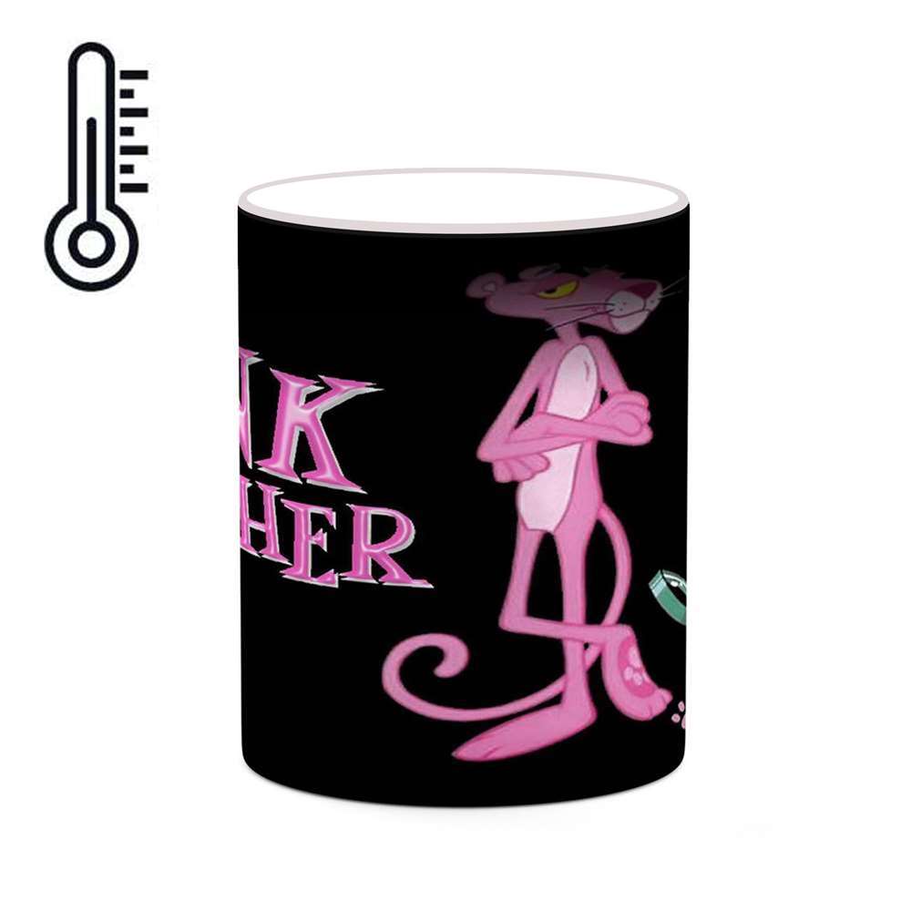 ماگ حرارتی کاکتی طرح کارتون پلنگ صورتی مدل mgh23512