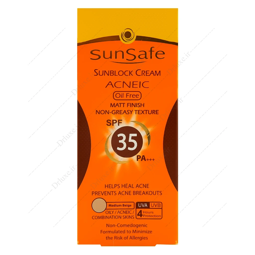 کرم ضد آفتاب رنگی SPF35 پوست چرب و آکنه ای سان سیف