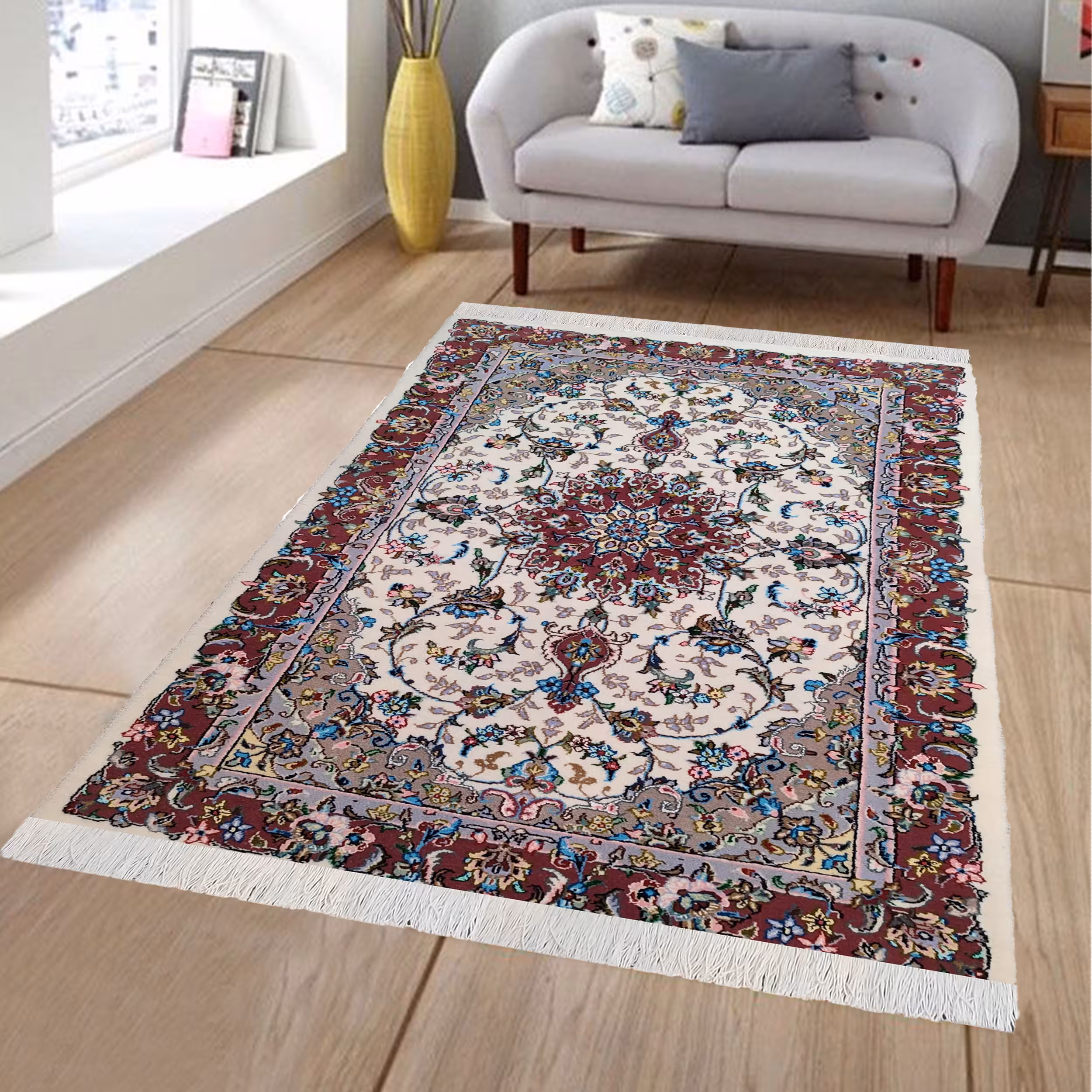 فرش دستباف دو متری مدل کاشان D