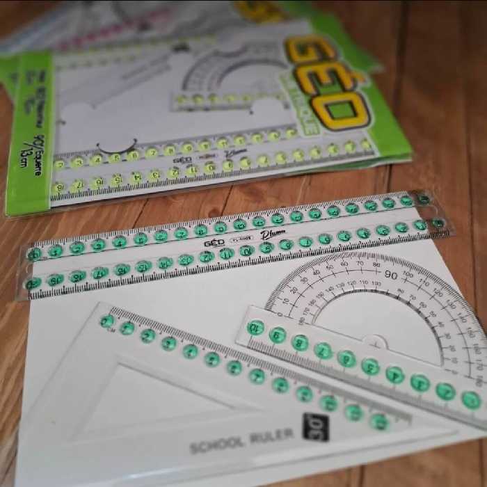 ست خط کش گونیا و نقاله ای Geo