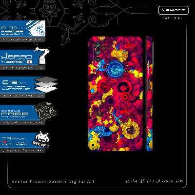 برچسب پوششی ماهوت مدل Vector Flower Garden Digital Art-FullSkin مناسب برای گوشی موبایل شیائومی Redmi Note 9 4G
