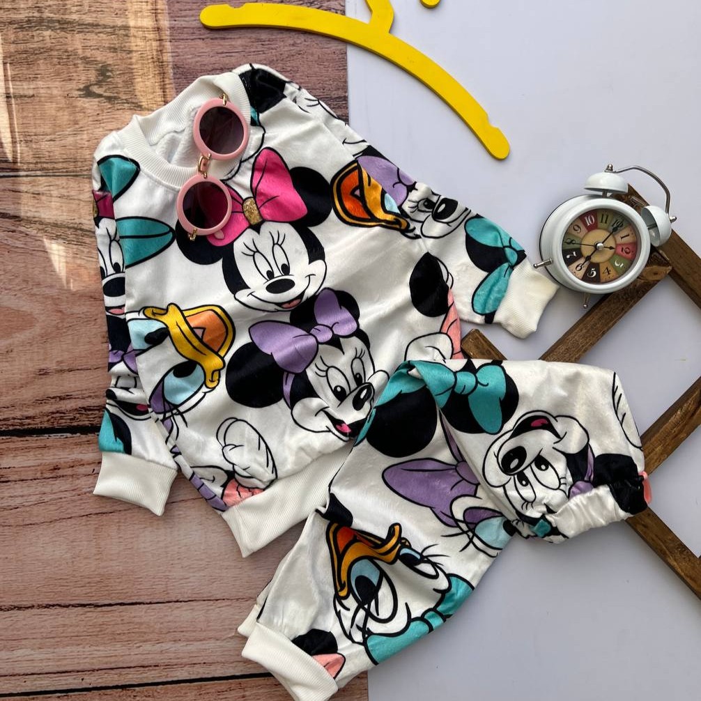 بلوز شلوار مخمل میکی و اردک