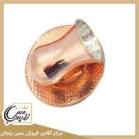 ست استکان و نعلبکی مسی کمر باریک طرح ساده
