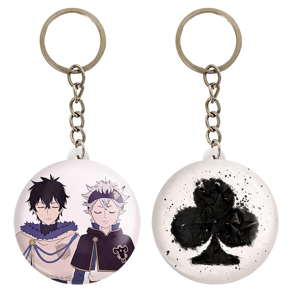 جاکلیدی خندالو مدل شبدر سیاه و آستا و یونو انیمه بلک کلاور کد 1173211734 مجموعه 2 عددی