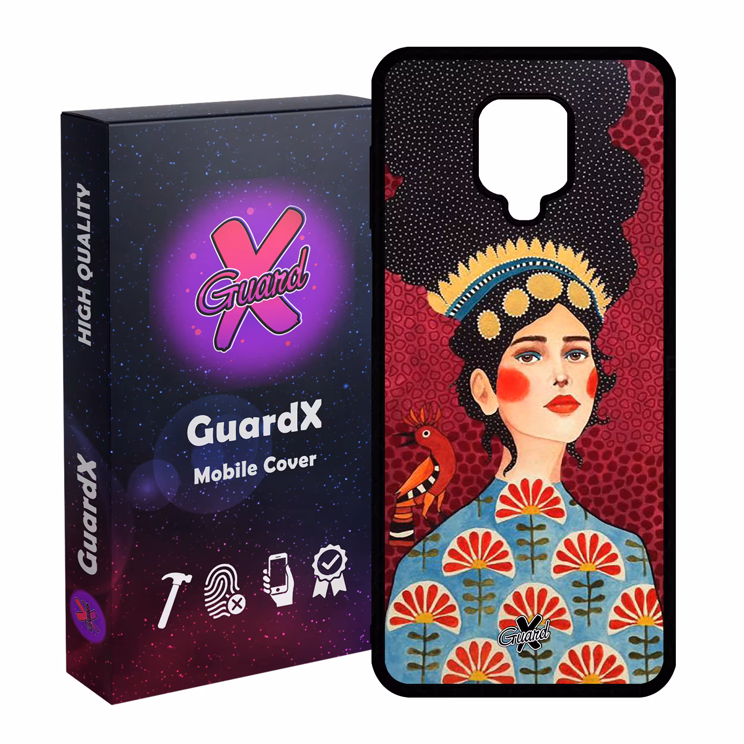 کاور گارد ایکس طرح Girl مدل Glass10179 مناسب برای گوشی موبایل شیائومی Redmi Note 9S / Note 9 Pro / Note 9 Pro Max