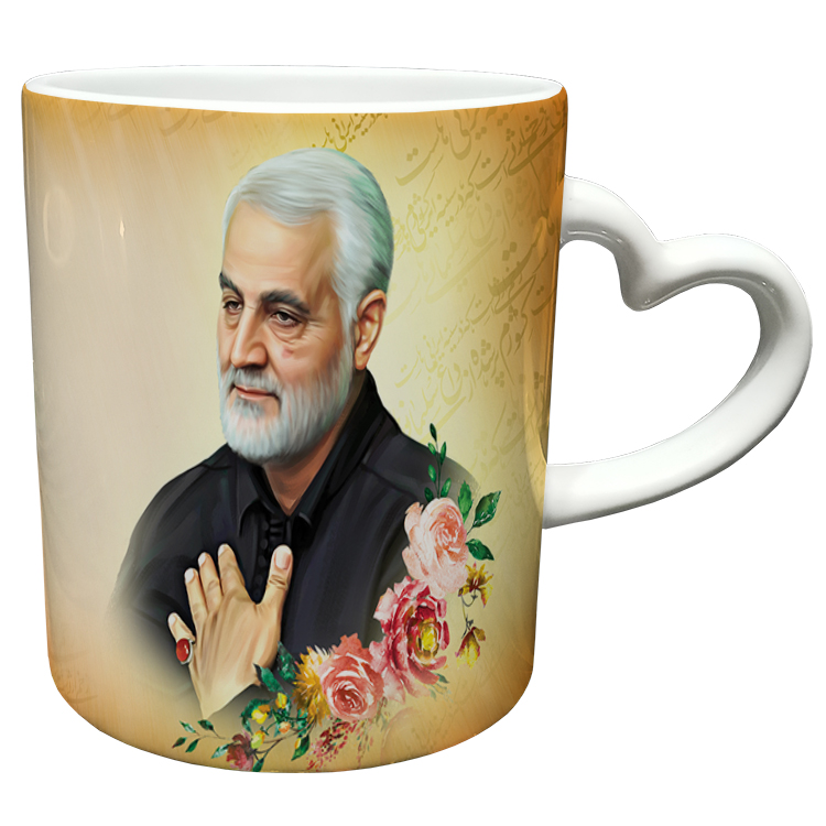 ماگ مدل دسته قلبی طرح سردار سلیمانی کد 71