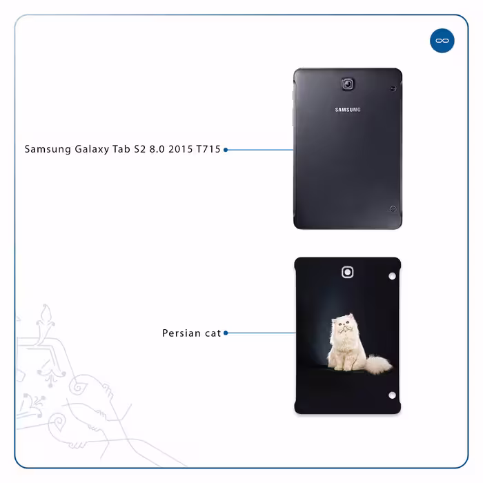 برچسب پوششی ماهوت مدل Persian cat مناسب برای تبلت سامسونگ Galaxy Tab S2 8.0 2015 T715