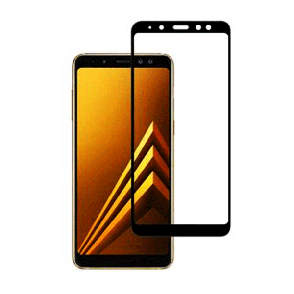 گلس ضد خش و محافظ فول تمام چسب مشکی SAMSUNG A8 plus 2018 A730 FULL Black