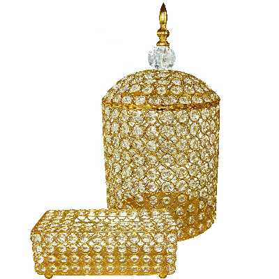 ست سطل و جای دستمال کاغذی مدل نگین دار