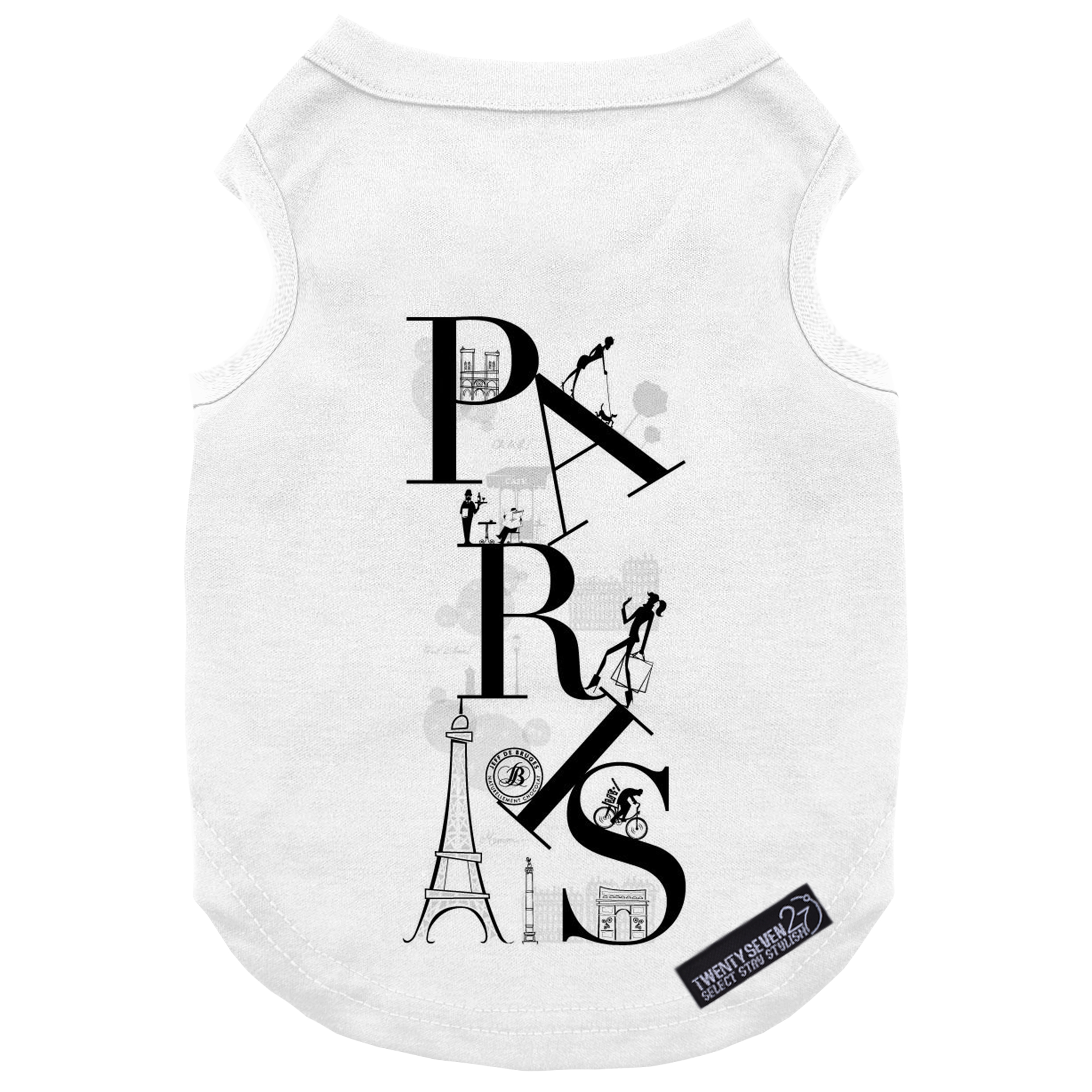 لباس سگ و گربه 27 طرح Eiffel Tower Paris کد MH932 سایز S