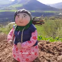 عروسک مادربزرگ روستایی20 سانتی  رضوانه کد 64
