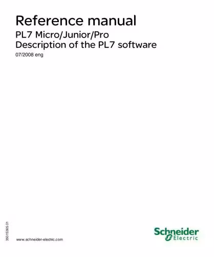خرید و دانلود نسخه کامل کتاب Shcneider Electric. Reference manual. PL7 Micro/Junior/Pro. Description of the PL7 software