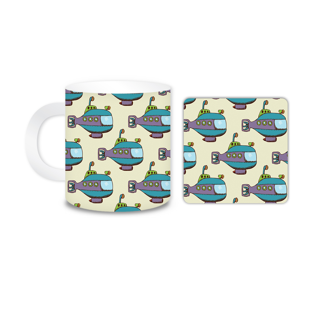 ماگ مدل زیردریایی کد 1972 به همراه زیر لیوانی