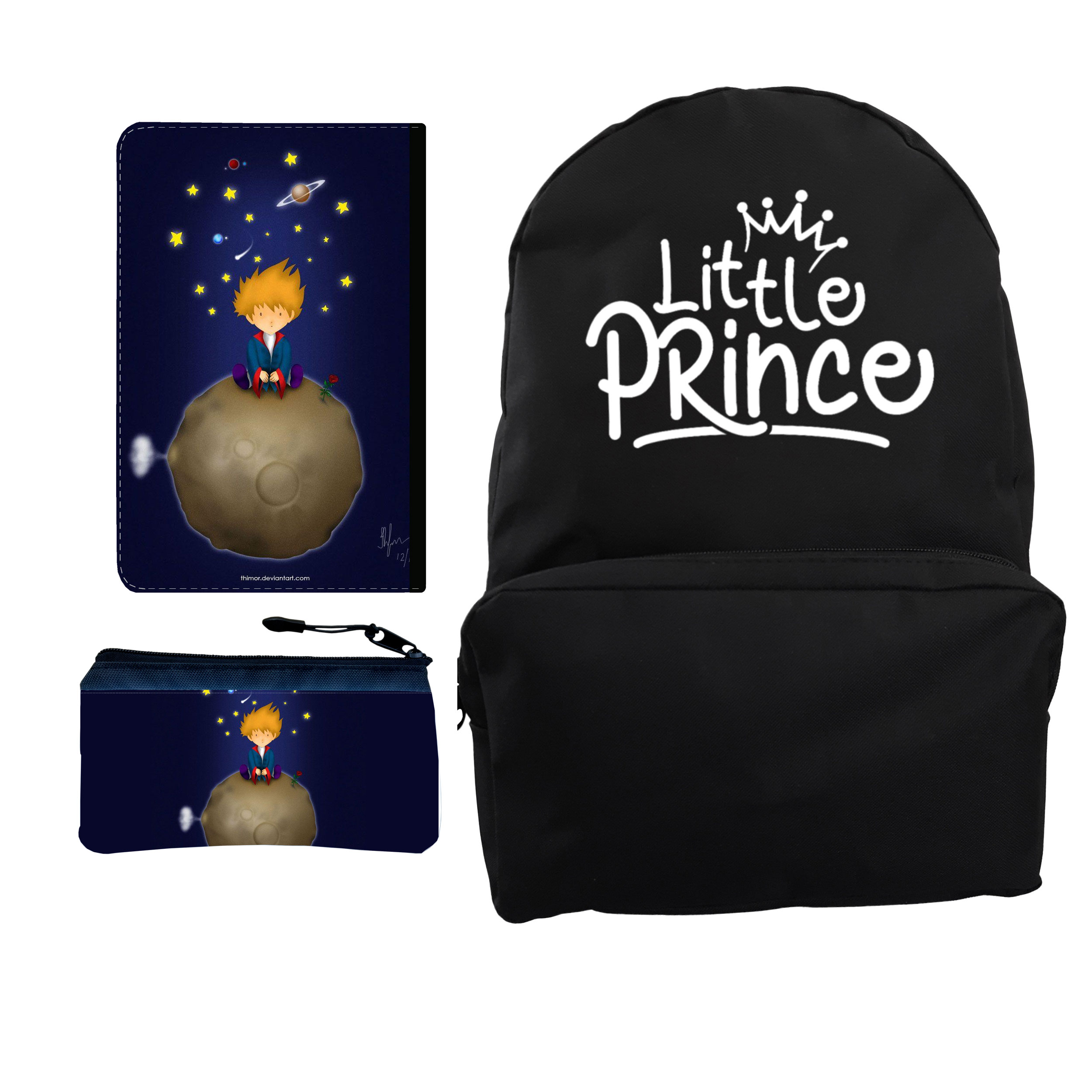 کوله پشتی مدل شازده کوچولو کد KP-147 به همراه کلاسور و جامدادی