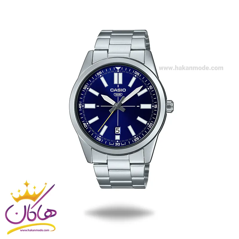 ساعت عقربه ای کاسیو مردانه نقره ای صفحه آبی MTP-VD02D-2EUDF